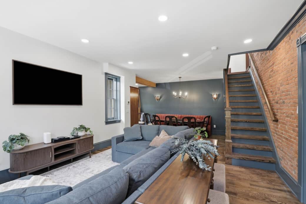 Main living room into dining room + main steps to 2nd floor. Additional professional photos coming soon.