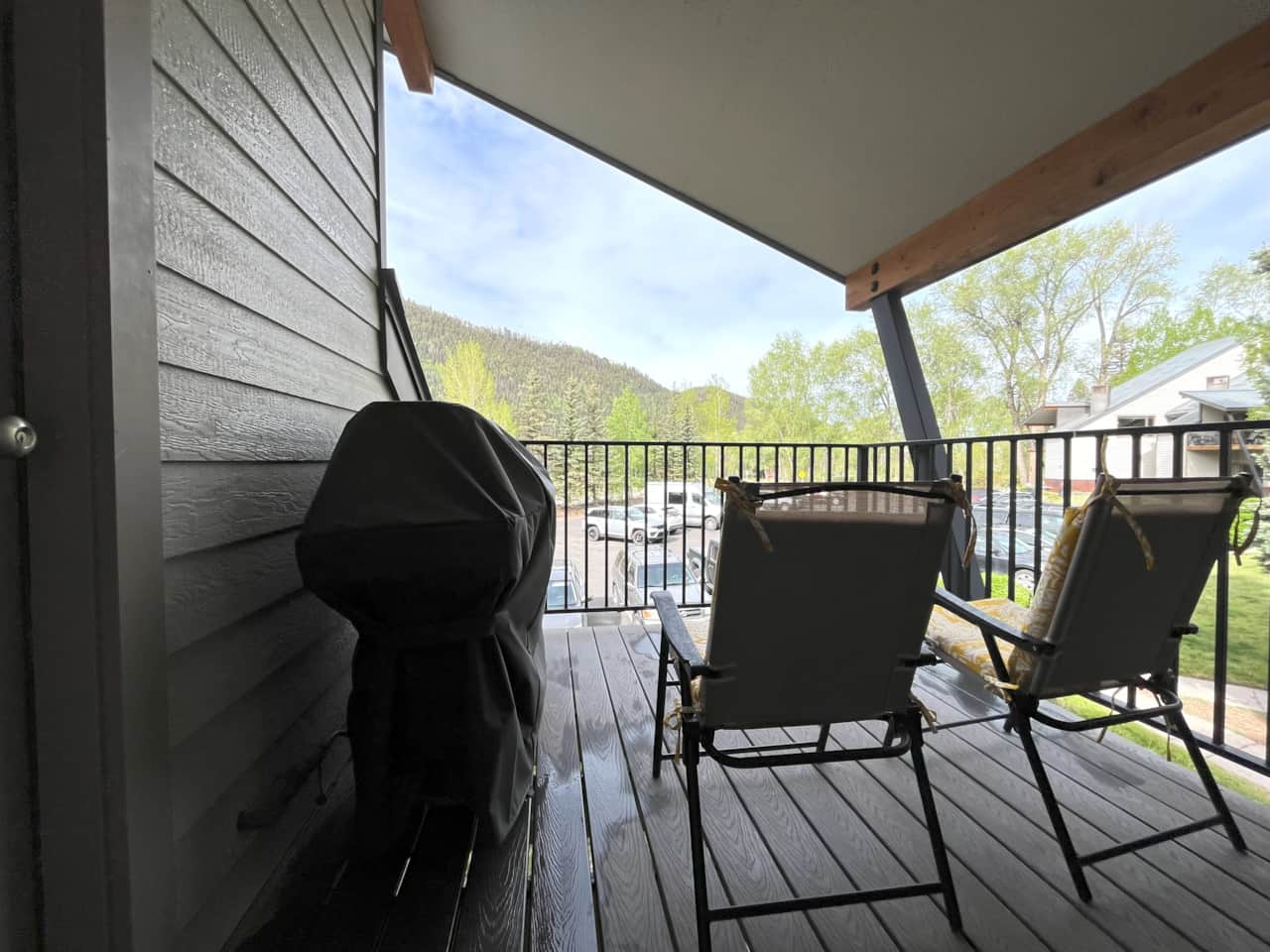 Deck off living room with views of the forever wild Valley Floor - perfect for wildlife watching!