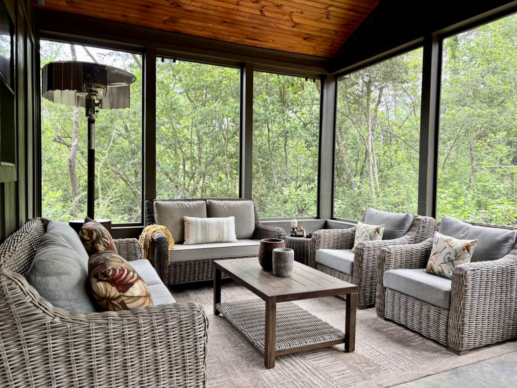 Screened in Back Porch with Grill