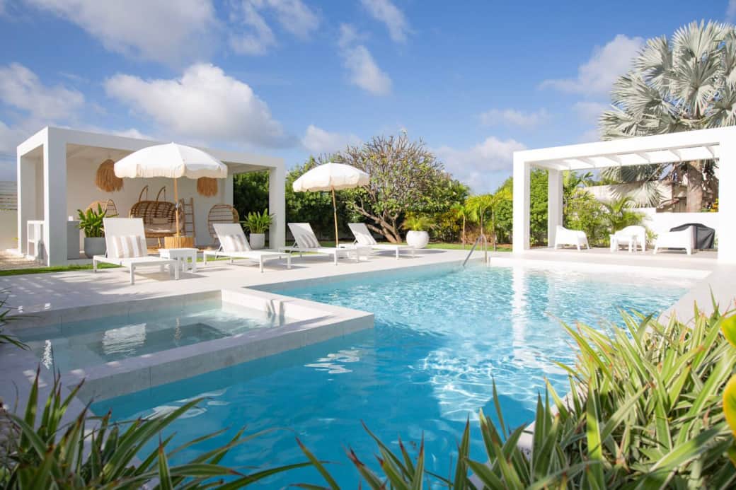 Rear Garden View with Pool and Jacuzzi