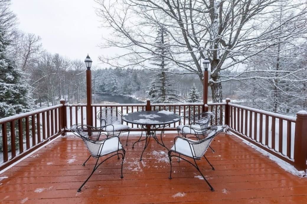 Back deck in Winter Back deck in Winter