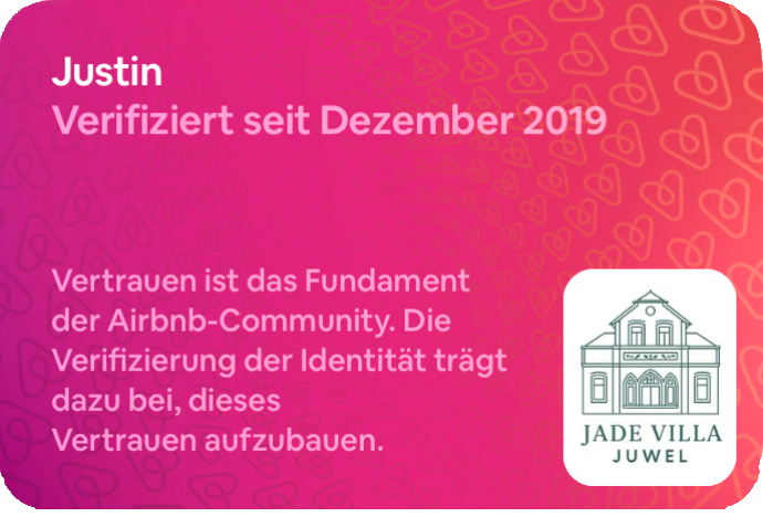 Airbnb-Nachweis: Justin ist seit Dezember 2019 verifiziert