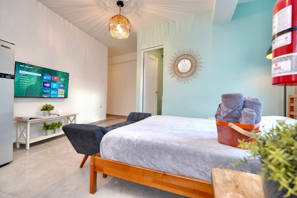 Queen Bed with TV 