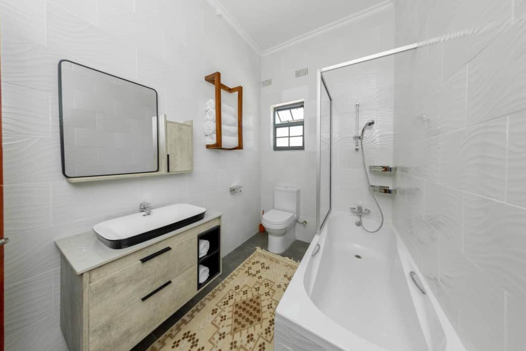 Modern bathroom with shower and bathtub