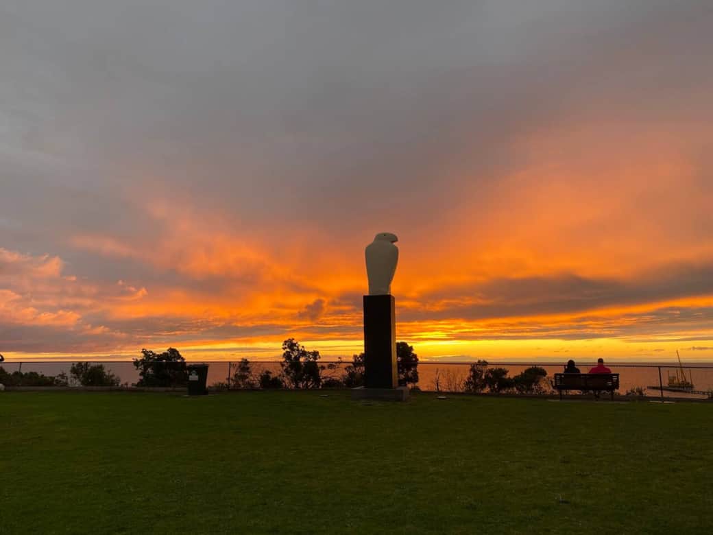 This amazing Bruse Armstrong  sculpture is 30 seconds walk from your front door. The sunset view is incredible from this point. 