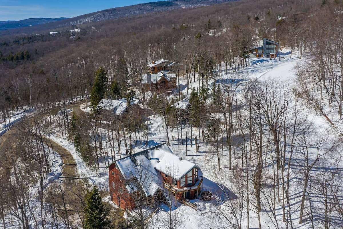 Airial View of house and Sachem Trail