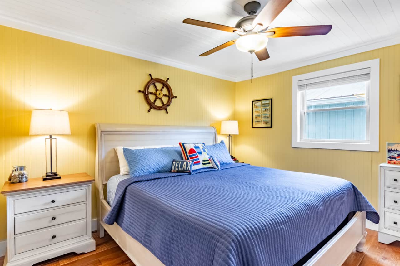 Upper level king bedroom with connected bathroom