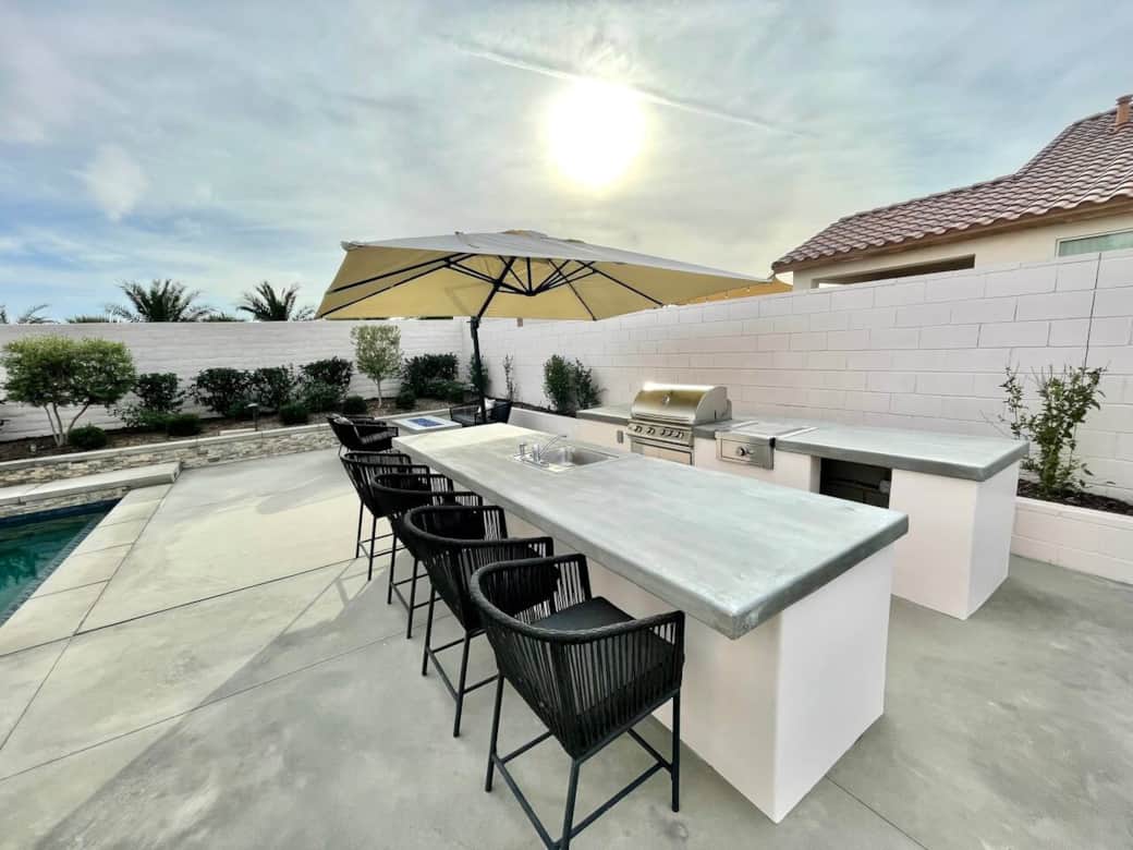 custom exterior bar with sink and BBQ and searing station ... custom exterior bar with sink and BBQ and searing station ...