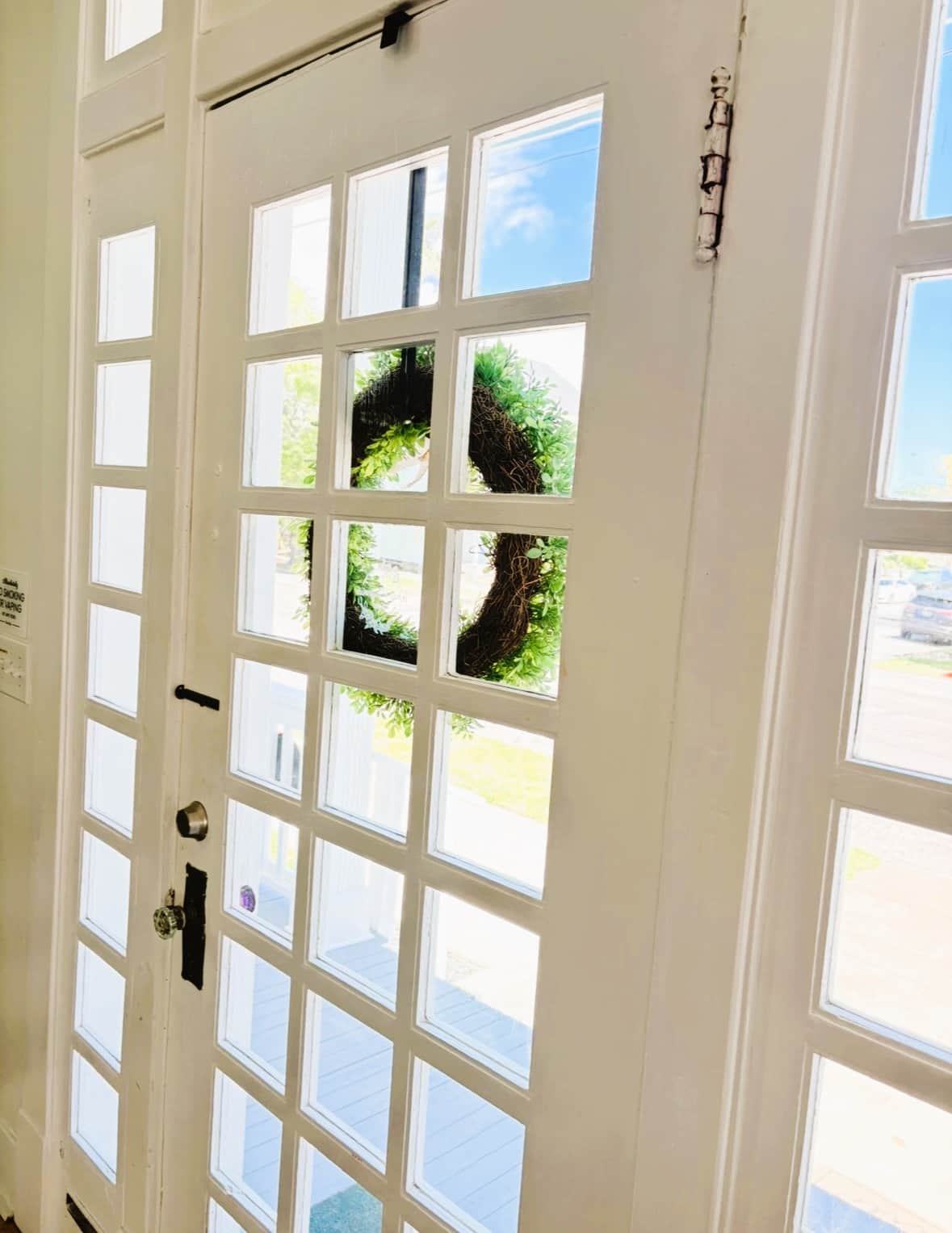 View of the front door from just inside the entry area.