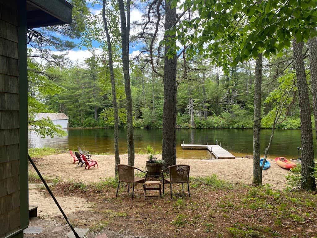 Creekside beach dock and outdoor sitting