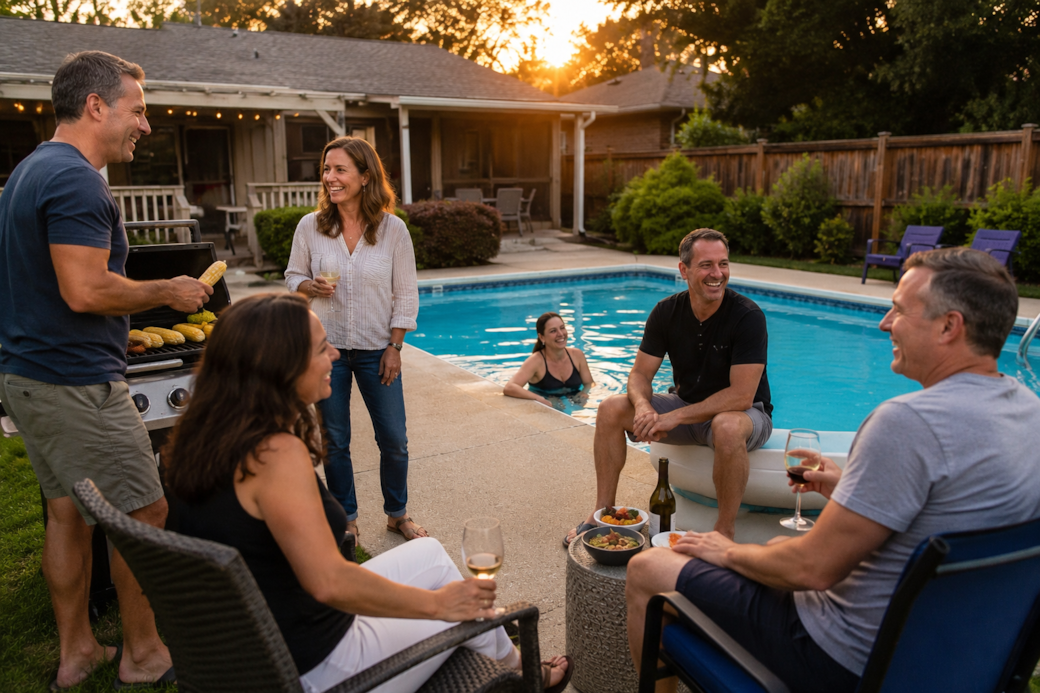 Imagine poolside with friends, sharing stories, laughter, and wine from one of Kingsville's wineries
