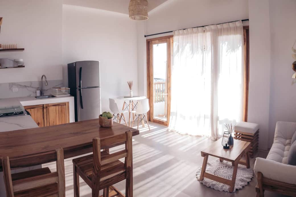 Kitchen and livingroom in the apartment
