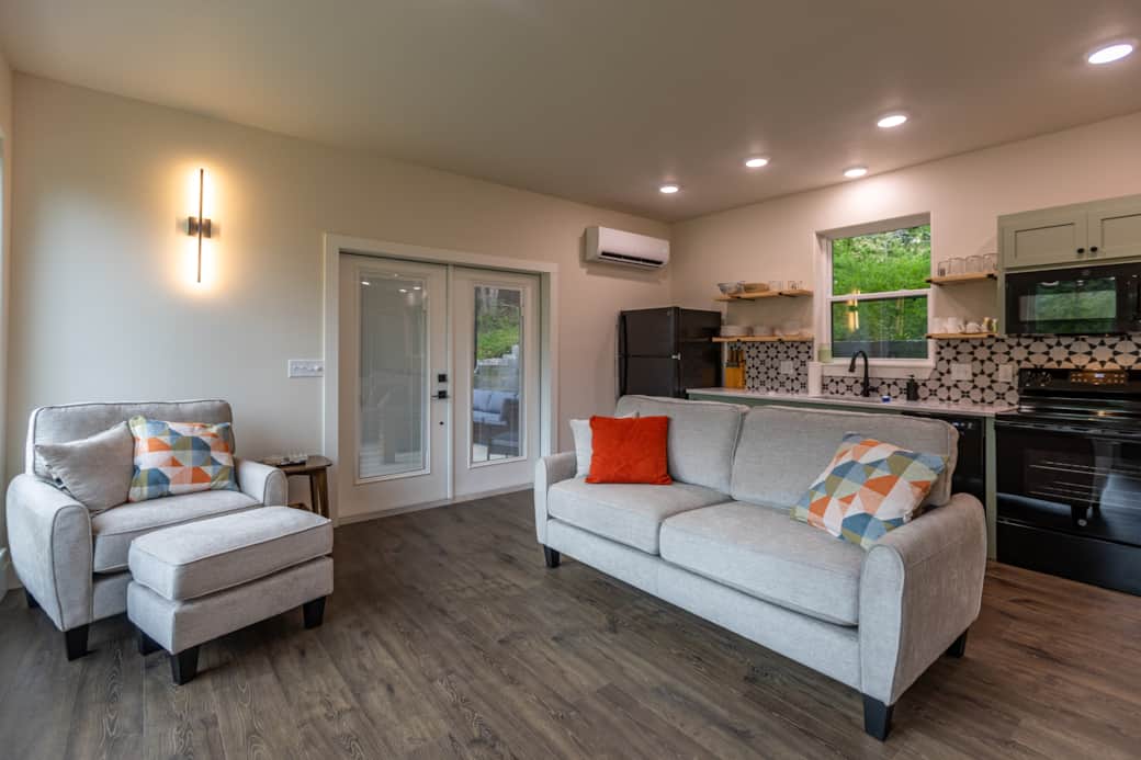 Living Room / Kitchen / Exit to Patio