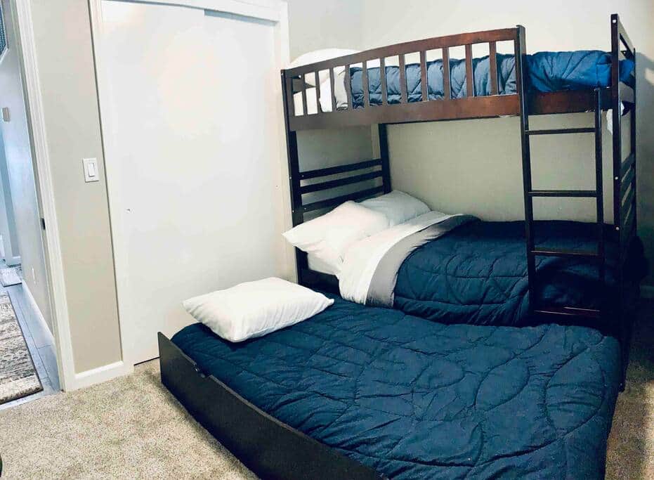 Bunk room with pull out bed