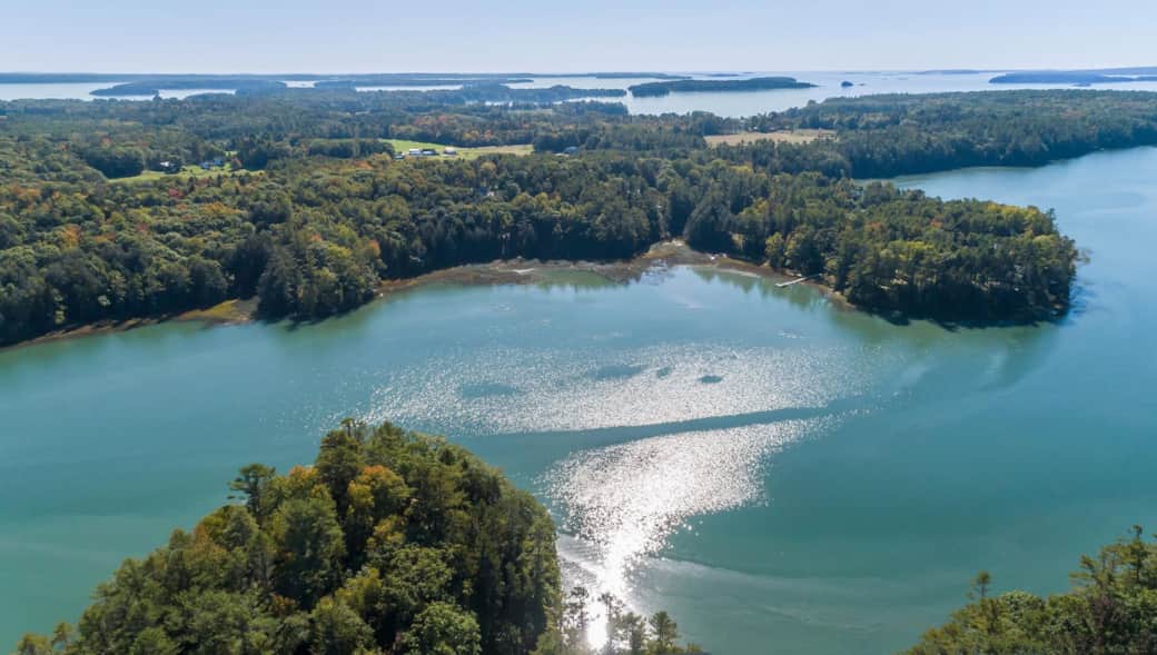 View of our property and cove from above