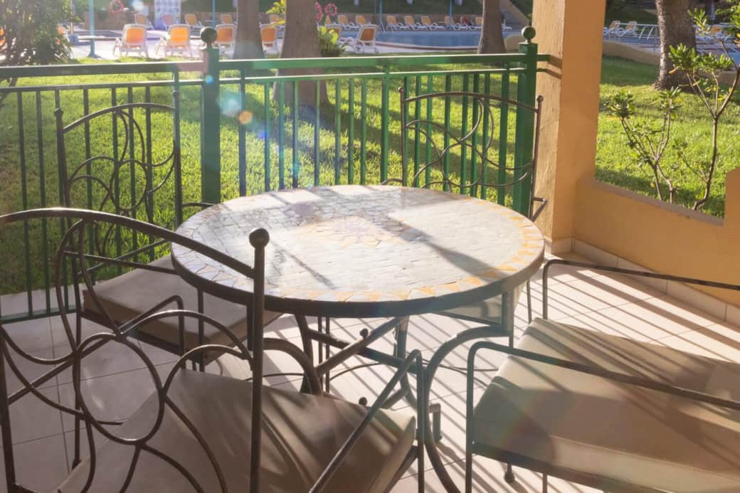Eine gemütliche private Terrasse
