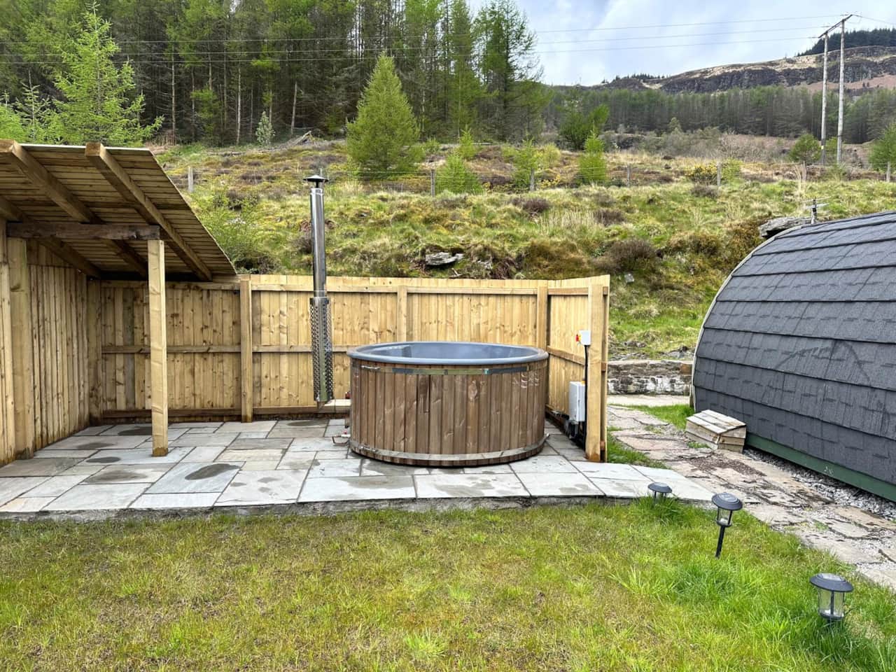 Wood fired hot tub