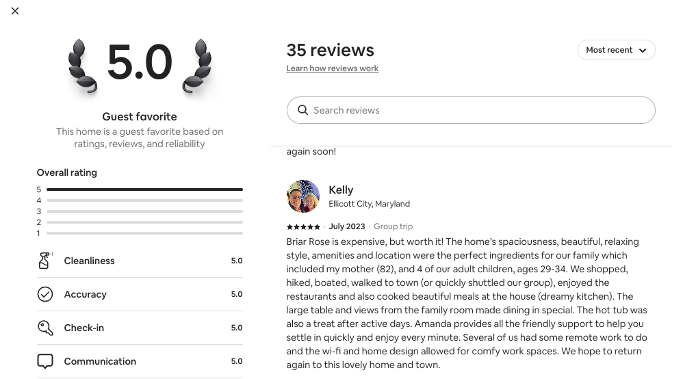 Airbnb Review summary May 2024