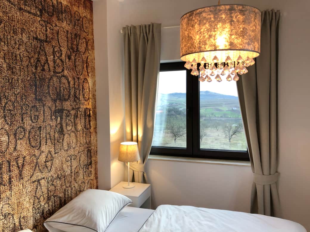 One of the many bedrooms with a view