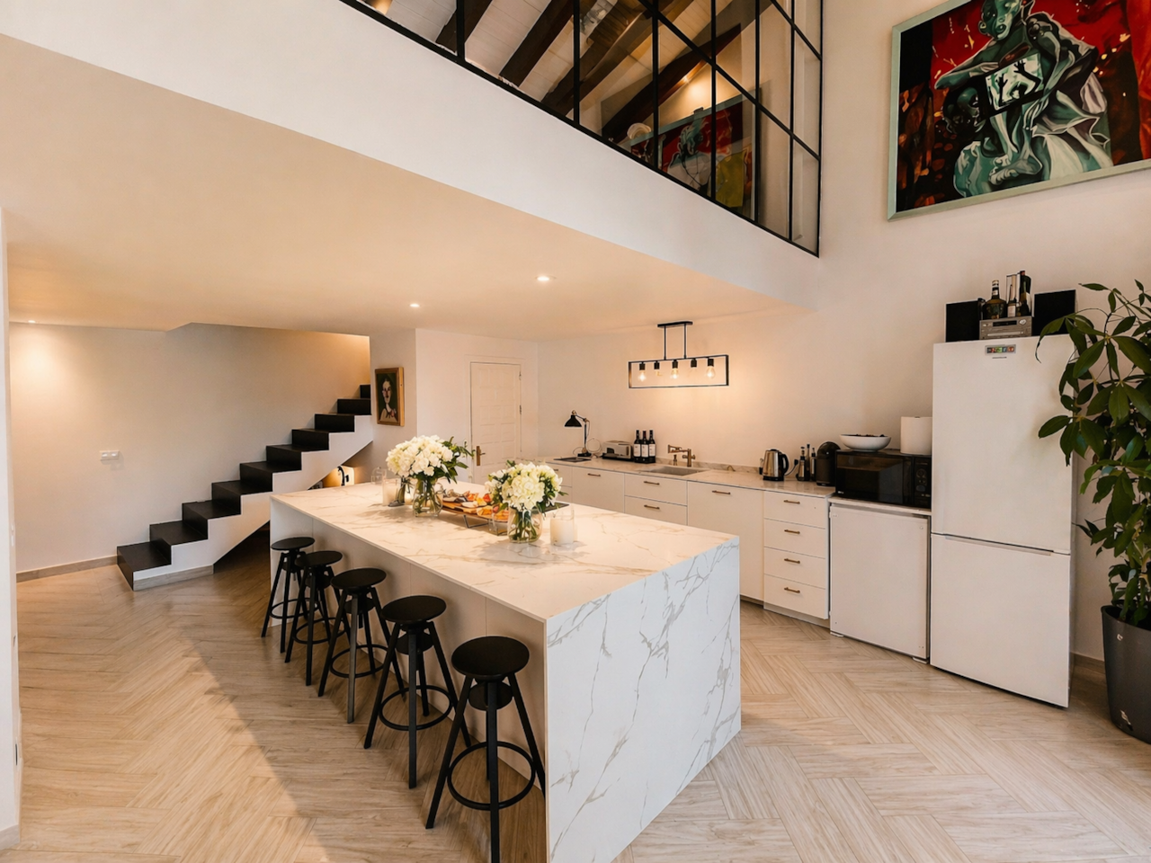 Kitchen with island