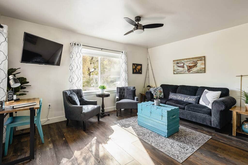 Living room with sofa bed
