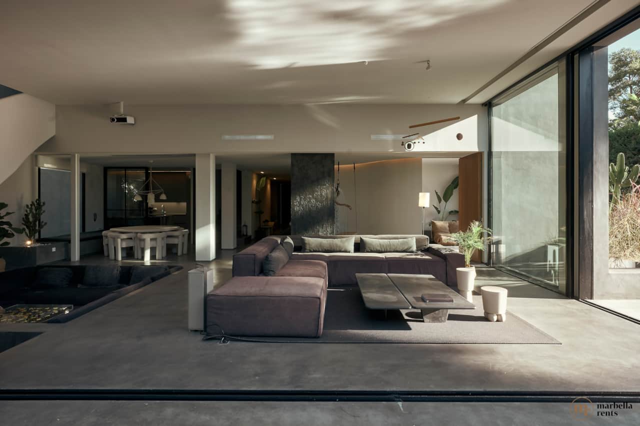 Open plan living space.
