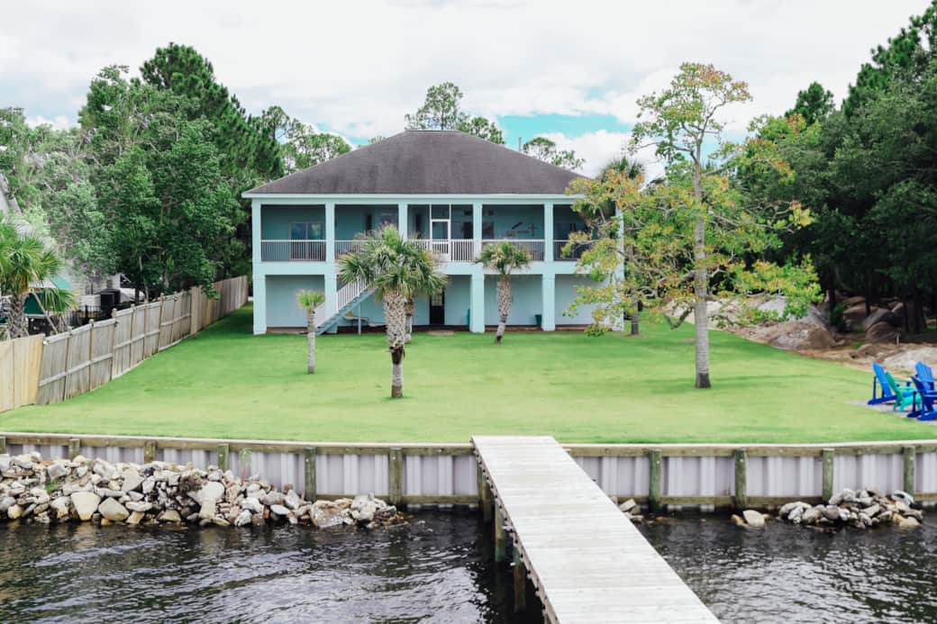 Backyard view of house