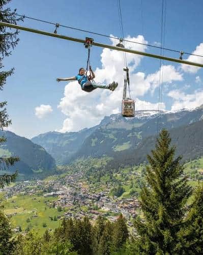Summer toboggan run and Fly-Line at Pfingstegg above Grindelwald