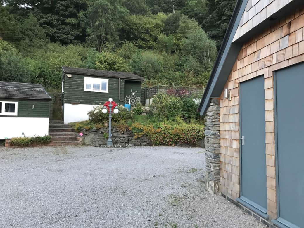 Our microlodges each have their own private shower room, just across the gravel driveway