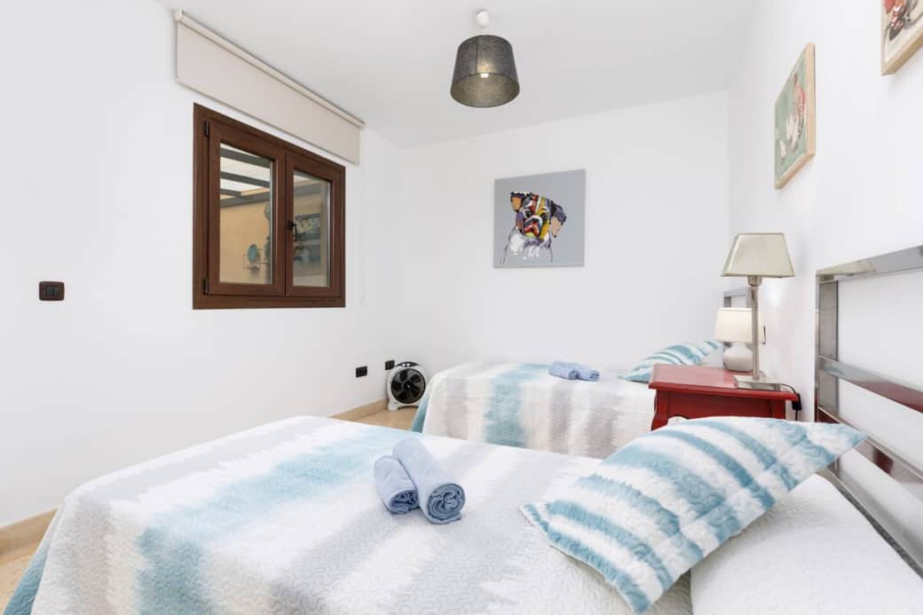 Twin Lower floor Bedroom 1 with good storage and external window to Basement Terrace lounge Twin Lower floor Bedroom 1 with good storage and external window to Basement Terrace lounge