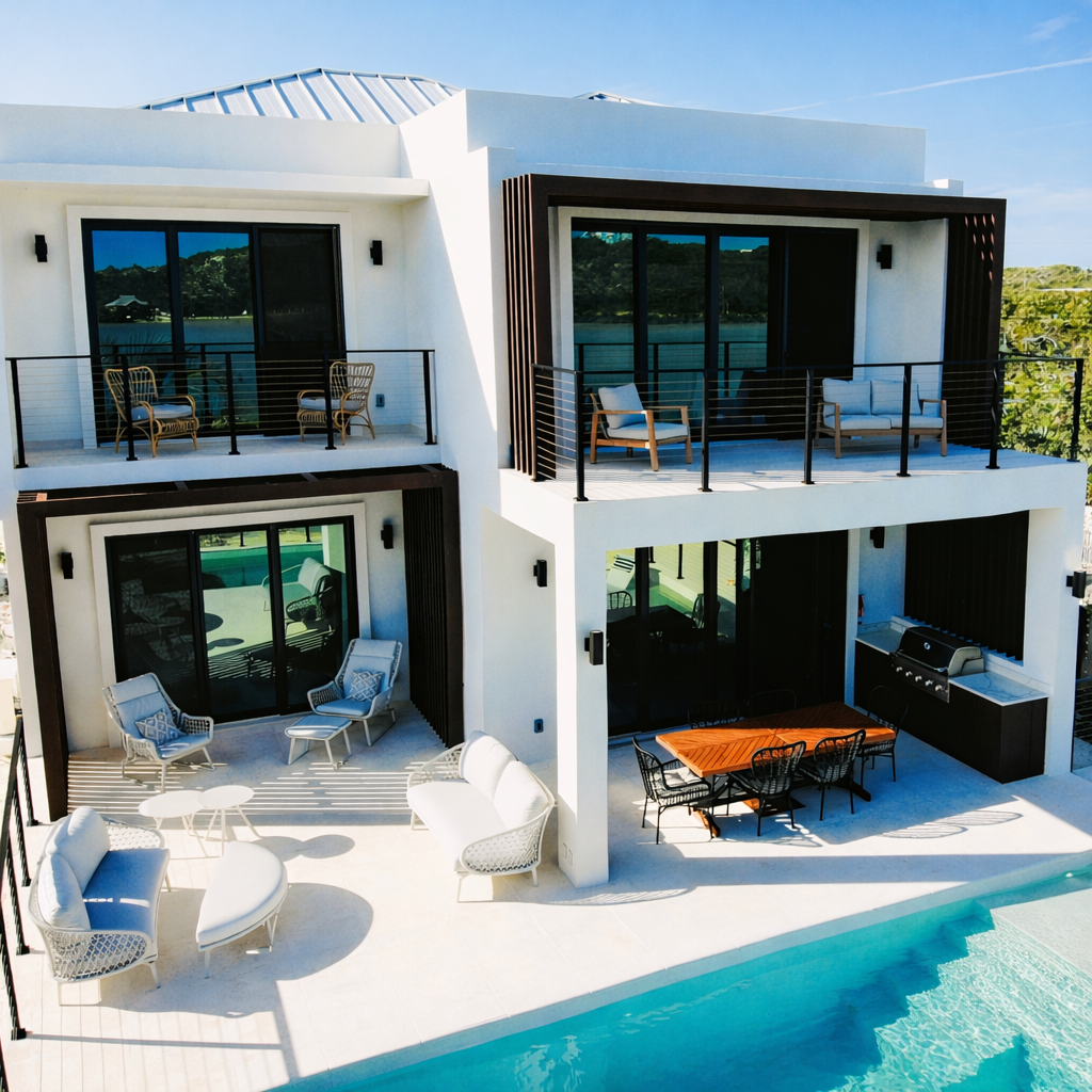 Modern villa by the turquoise pool