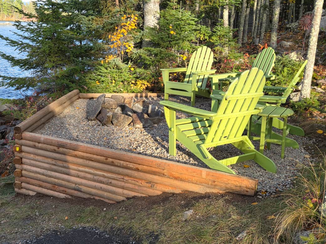 Relax by the firepit or cook marshmallows for a smores snack with family or friends