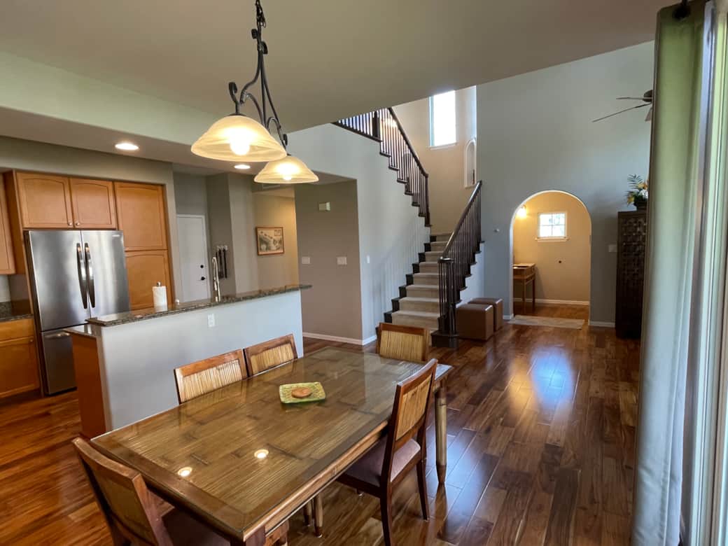 Dining area and kitchen