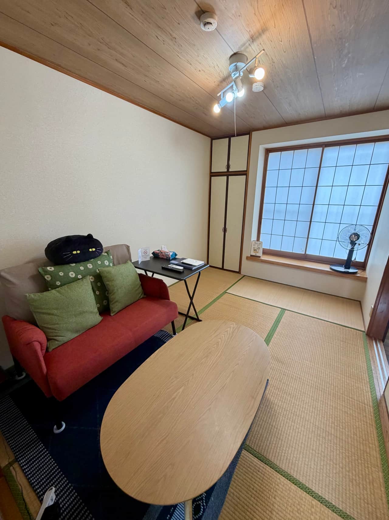 Living Space - Couch with side table