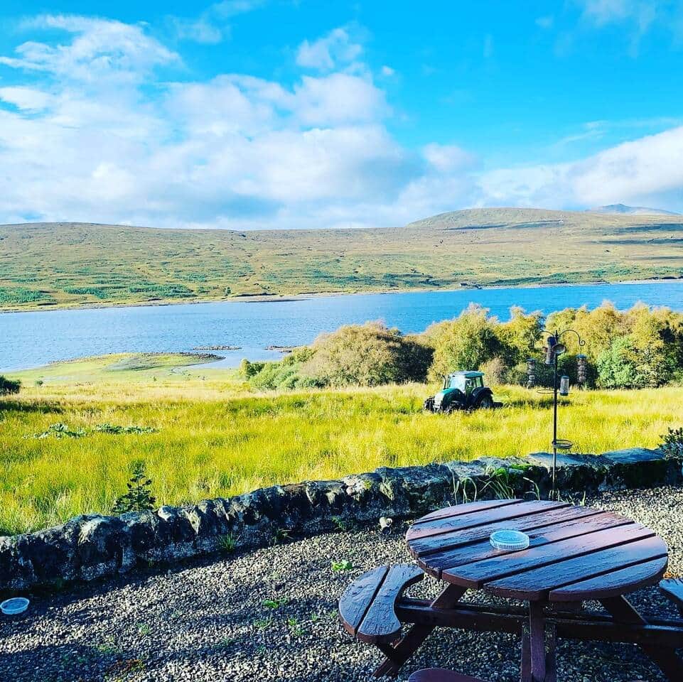 Outside overlooking the loch