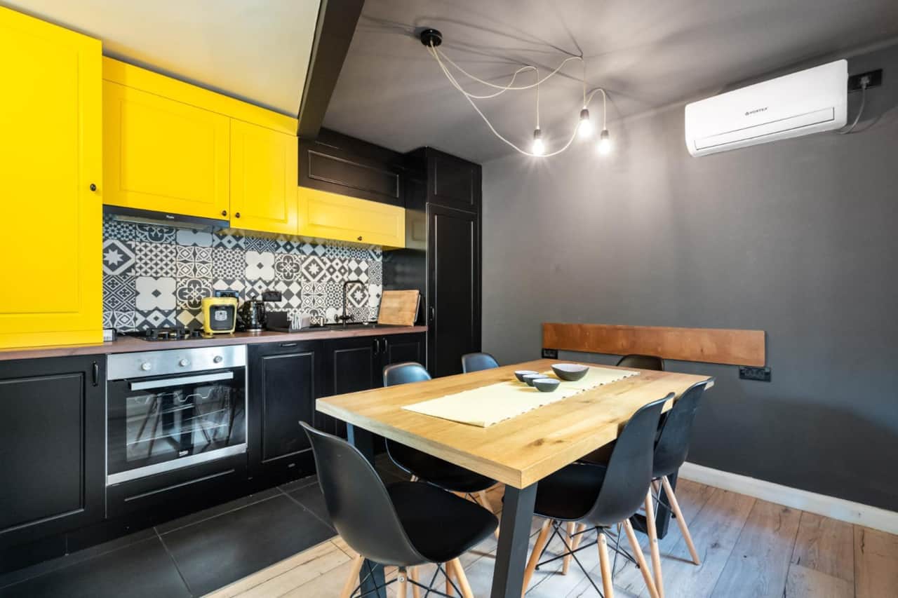 Dining area in large duplex apartment in Central Bucharest