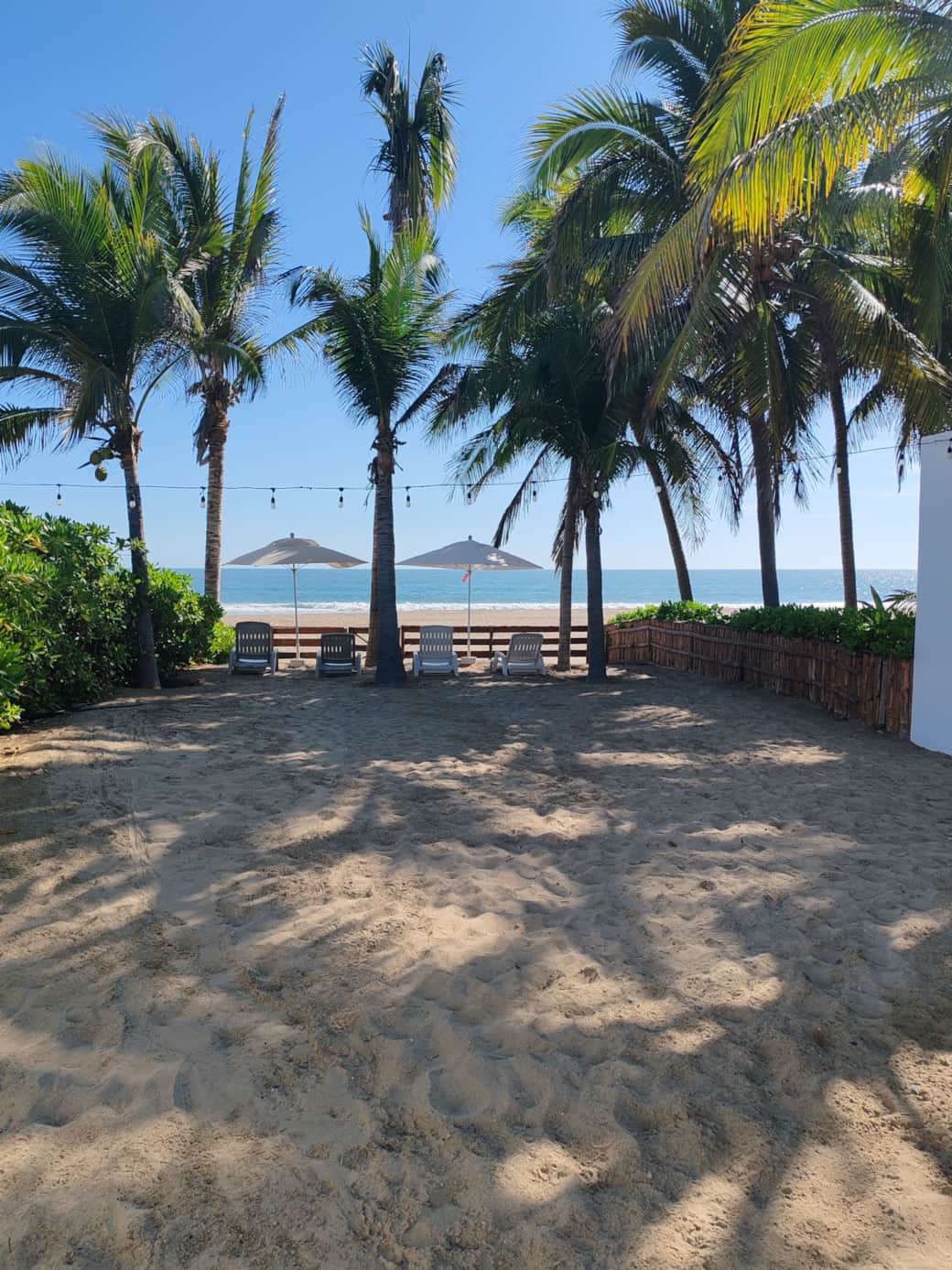 The house has a private beach area just for you