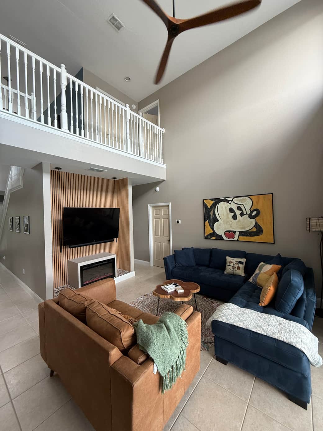 Grand TV Room with Fireplace
