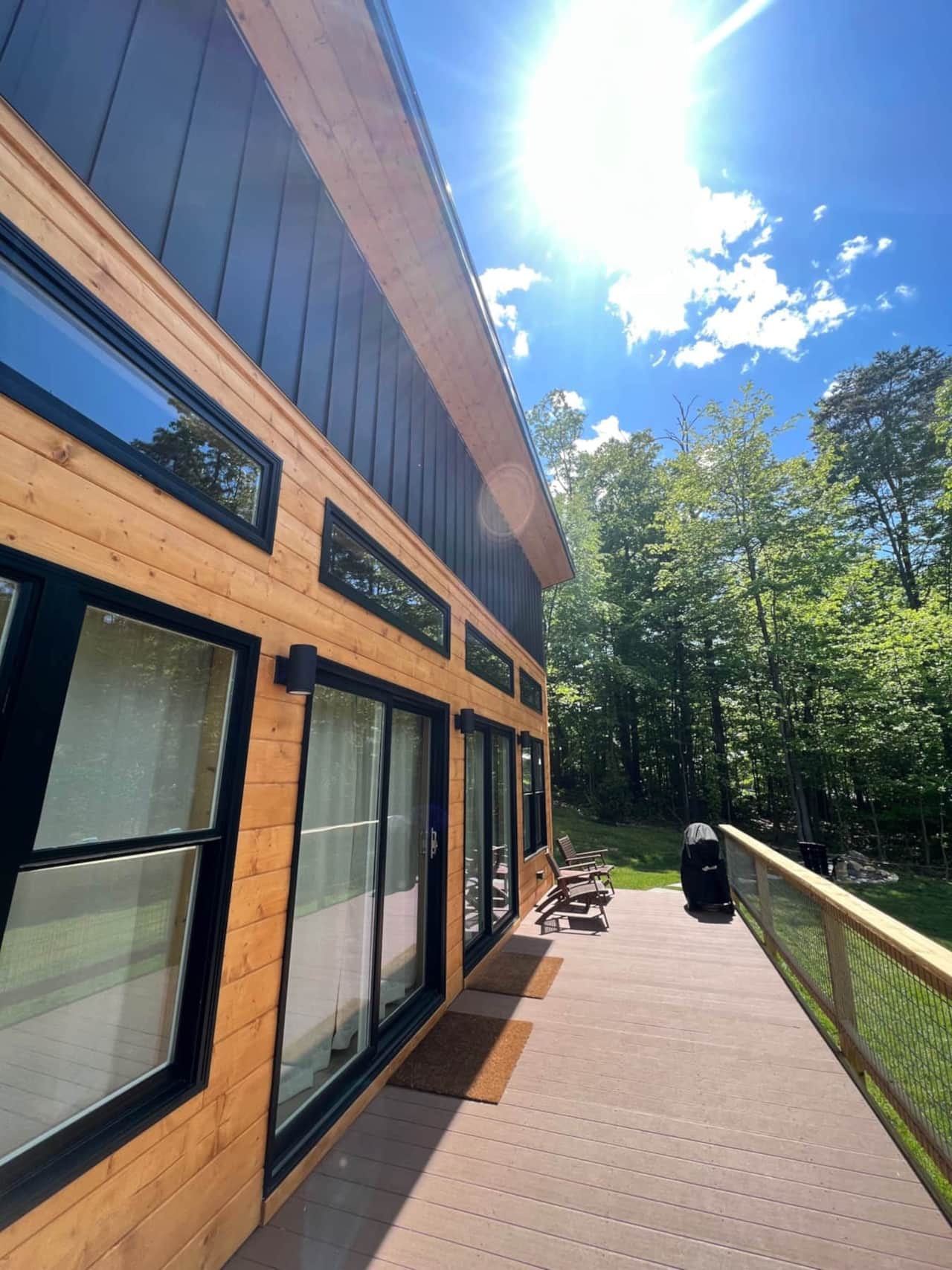 A full wall of windows to bring the outdoors in