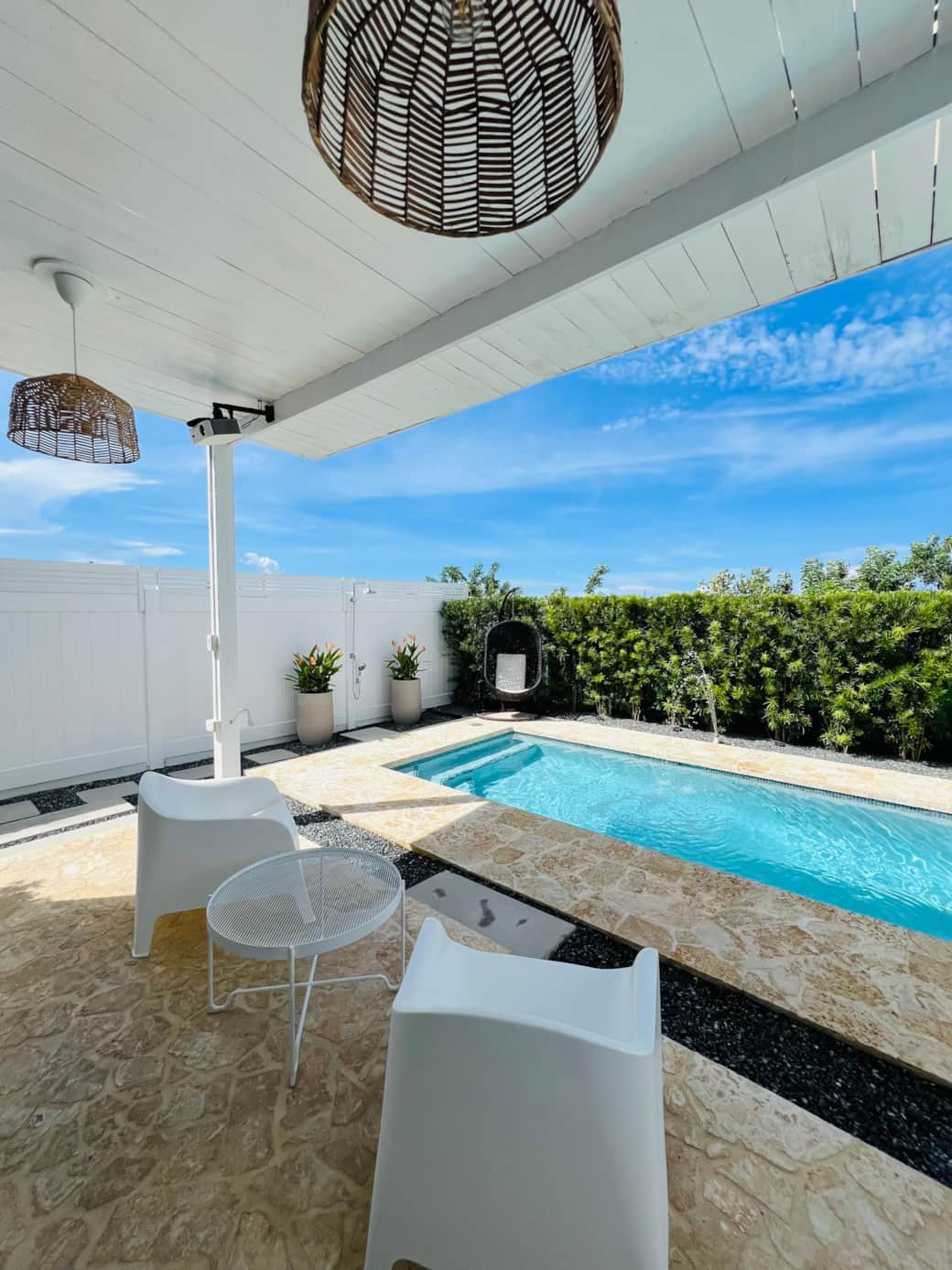 Pool, view from hammock.