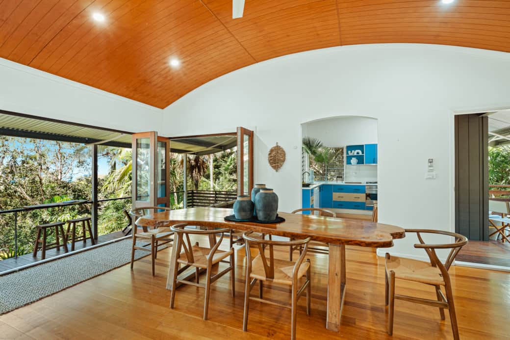 Dining Area With Large Locally Sourced Solid Wood Table Dining Area With Large Locally Sourced Solid Wood Table