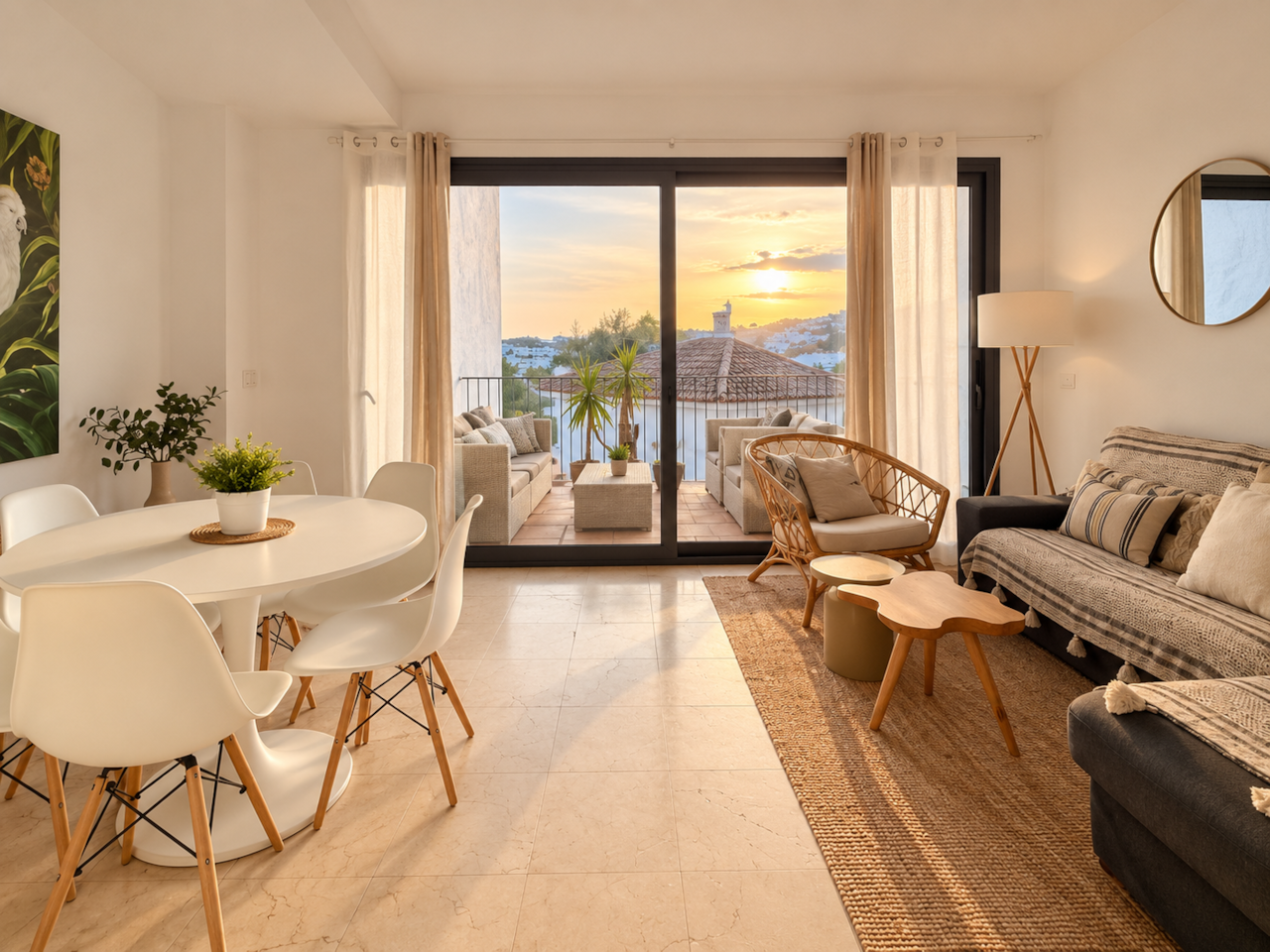 Lounge and dining: Bright open-plan lounge and dining area with sea views