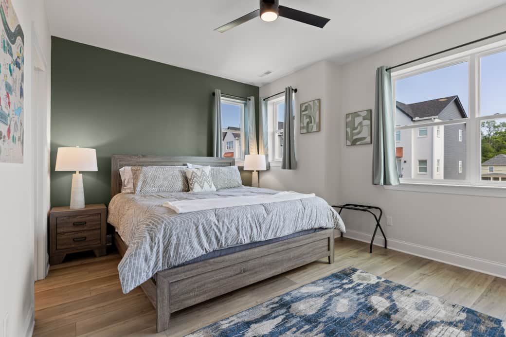 King Master Bedroom with en-suite bathroom and desk workspace