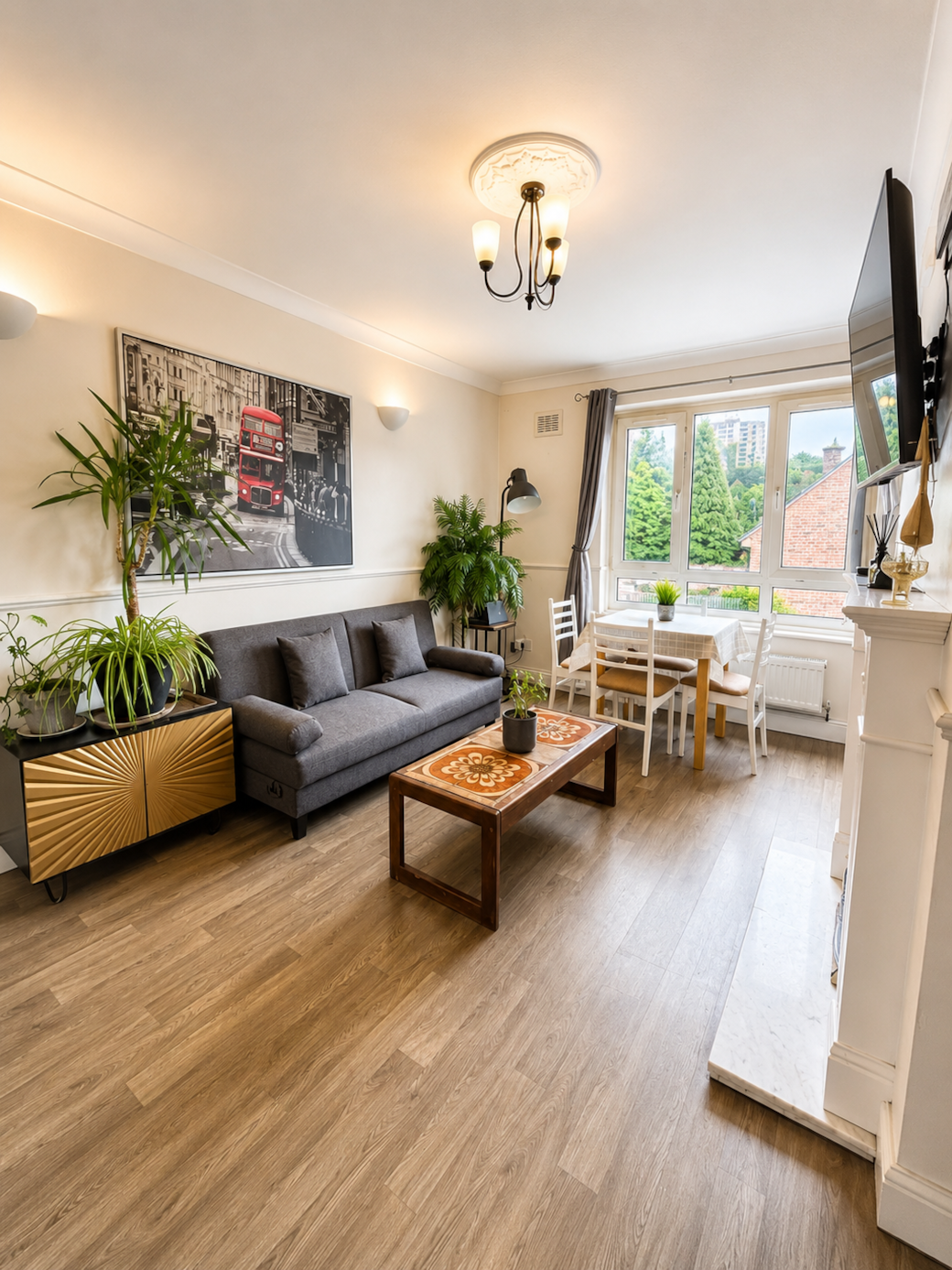 Living room with sofa bed