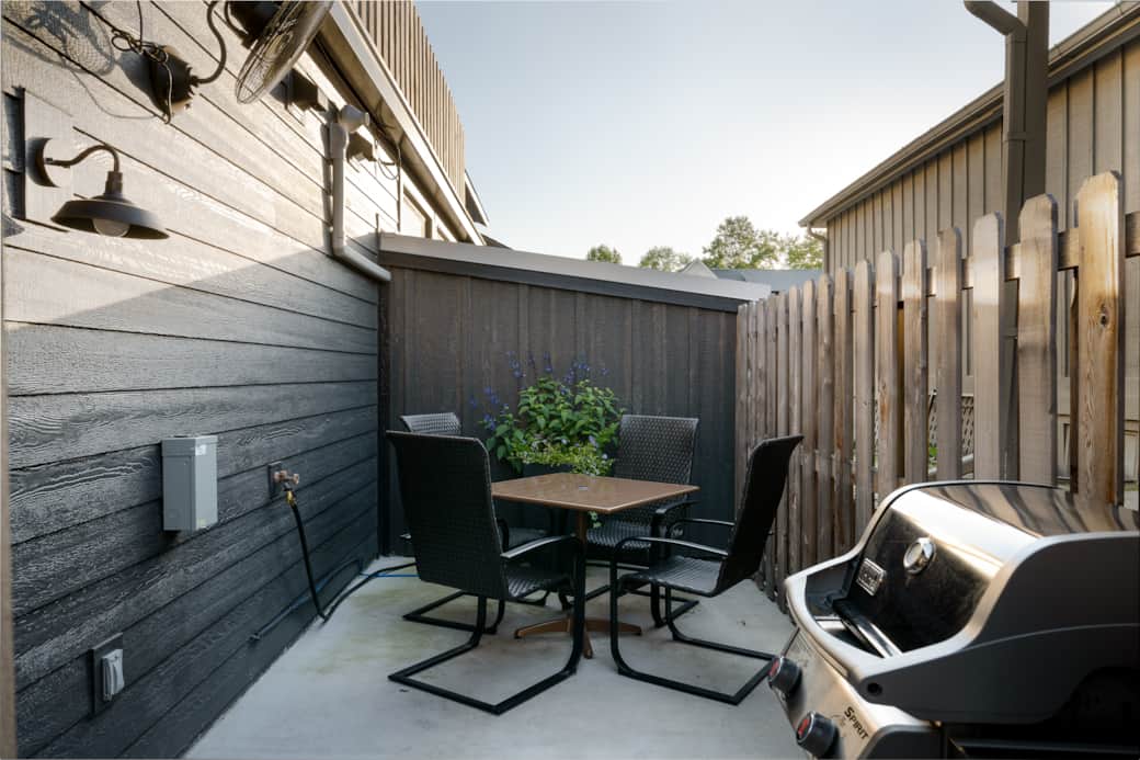 Private, ground floor patio is fully furnished.