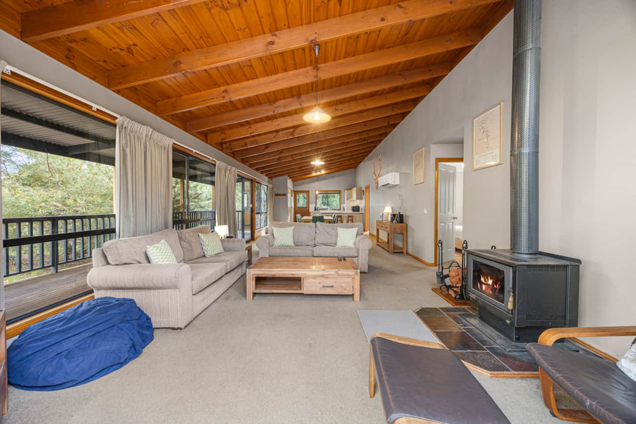 Cozy up in our living area with a wood fire for added warmth and charm.