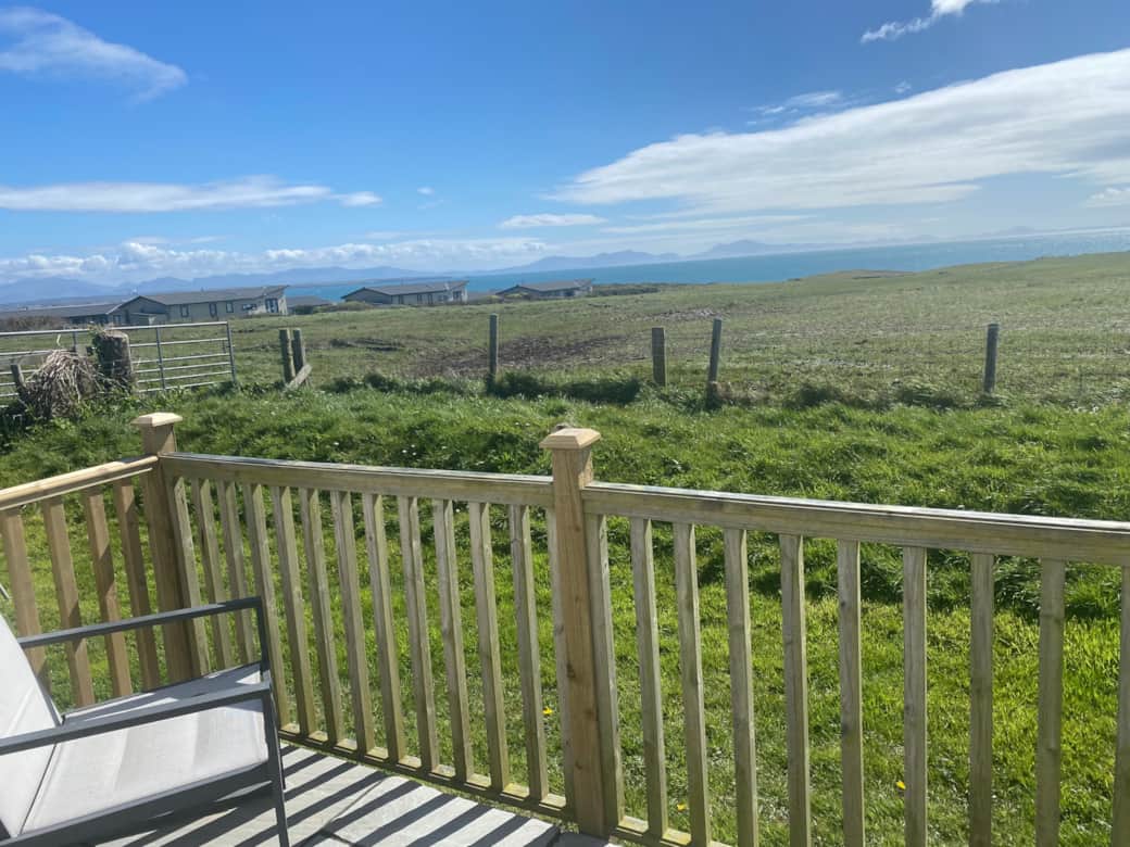 Kitchen patio towards Llyn Peninsula