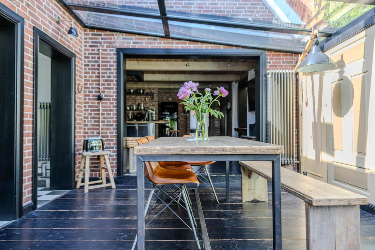 View from the courtyard into the extension