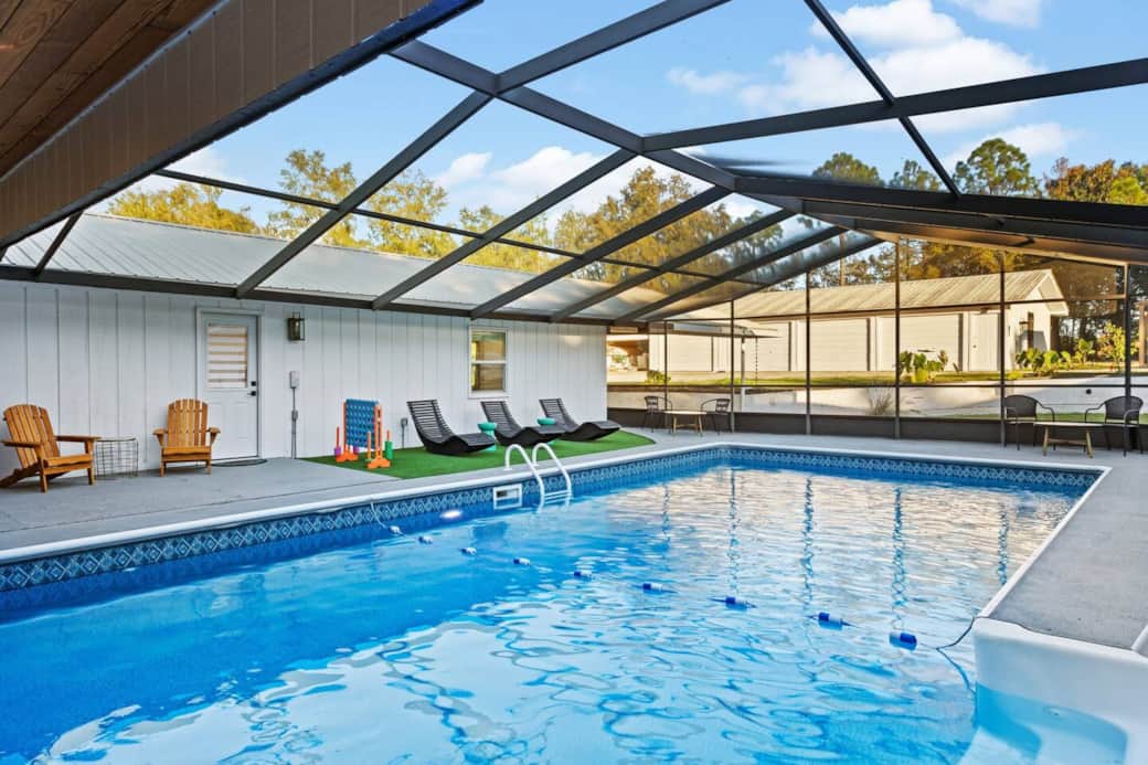 10-foot-deep in-ground pool shared with Villa 2 unless booked together