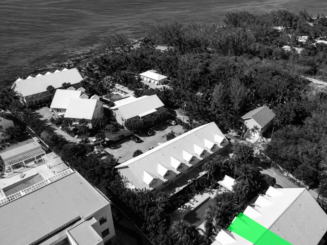 Beachfront Complex with the house highlighted
